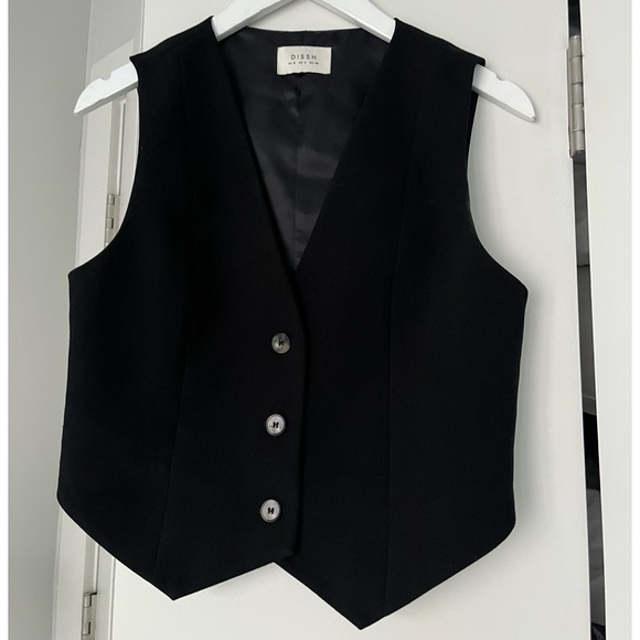 DISSH BLACK VEST WAISTCOAT - Picture 5 of 9